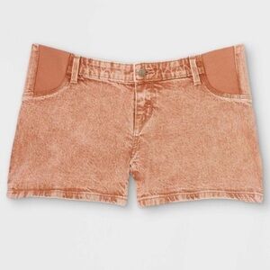 Isabel Maternity Midi Jean Shorts With Side Panels NWT